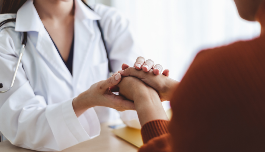 Anxiety Can Be Debilitating - doctor holding patient's hands